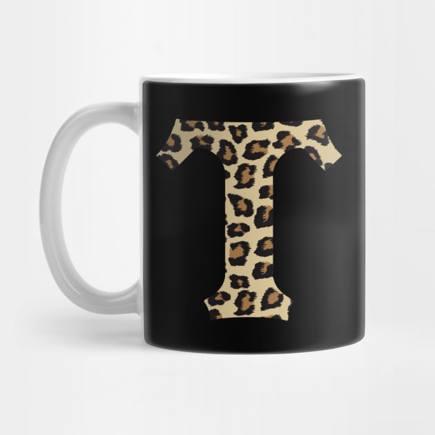 Letter T Leopard Cheetah Monogram Initial by squeakyricardo